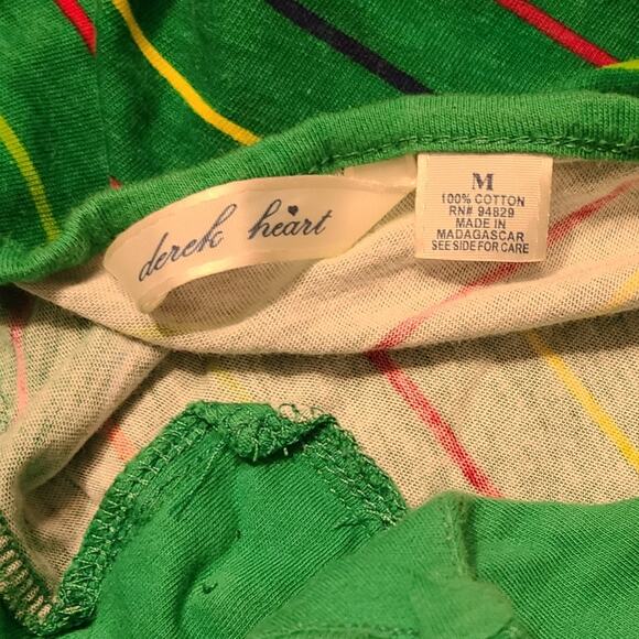 Vintage Y2K Green Striped Tank Top Derek Heart size Medium - Picture 4 of 5